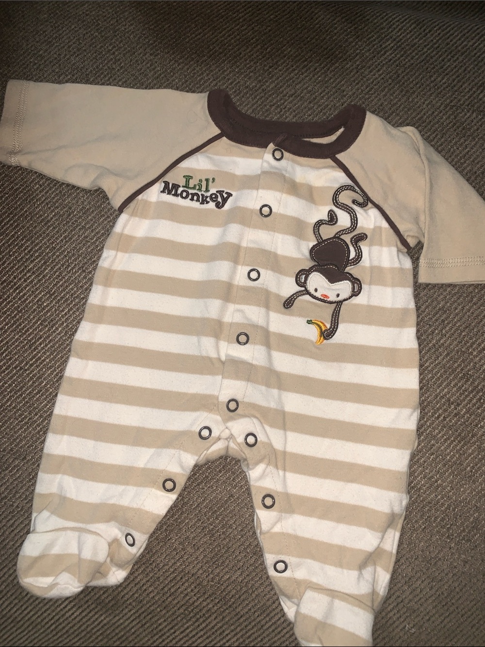 🐒Vintage unisex baby’s lil monkey one piece footed sleeper